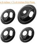 Replacement Electric Range Drip Pans And Burner Elements Set For Whirlpool Amana Maytag Stoves, showing 3 small and 1 large pan