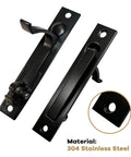 Matte Black Pocket Door Hardware Set With Two Recessed Flush Finger Pulls And One Edge Pull Stainless Steel 304 Finish View