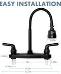 Heavy Duty Rv Kitchen Faucet Built Tight For Campers And Vans with 360 swivel head and dimensions for easy installation.