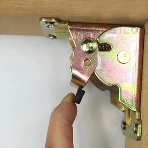Rock Solid Four Piece Folding Brackets Slick Black Table Leg Hinges Easy Peasy Collapsible Support Frame Quick Install Furniture Upgrade For Kitchen Laundry Spaces