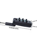 Guitar Headphone Amp With 9 Simulation Tones USB Rechargeable Pocket Effects Unit, black, dimensions shown, side view