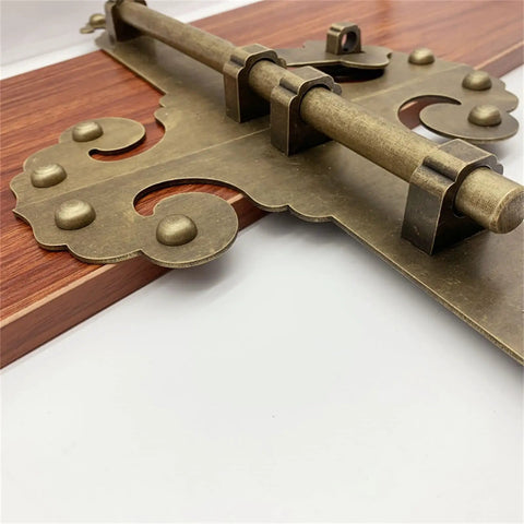 Workhorse Sliding Bolt Door Latch Secure Slide Lock For Garden Barn Fence Shed And Patio Gate Bronze large size close-up detail.
