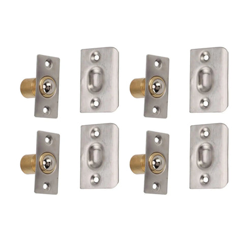 Solid Brass Door Ball Catch Set With 4 Adjustable Spring Closet Latches For Cabinets And Pantries, rugged hardware
