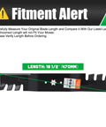 Fitment alert for Beefy 54 Inch Mower Blades Replacement For Cub Cadet with 6 Star Mounting Pattern, blade length 18 1/2 inch