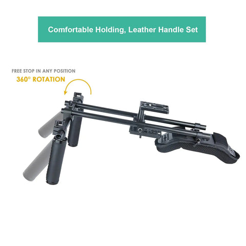 No Hassle 15mm Shoulder Rig With Pad And Riser Base Plate For DSLR And Mirrorless Cameras, 60mm Rod Center, rail handle kit