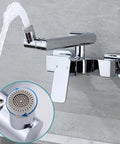 LZPHGB Black Wall Mounted Kitchen Faucet Foldable Dual Mode 360° Rotation Kitchen Sink Tap,Chrome with water flow