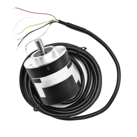 Rotary Encoder TRD-J20-RZS for Industrial Controls and Machinery, Easy Shaft Mounting on Motors and Linear Guides, Rock Solid Feedback Loop for Precise Angle Tracking and Smooth Motion Control, black metal housing with cable