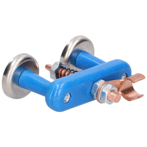 Heavy Duty Magnetic Welding Support Clamp With 36mm Spring Design features aluminum alloy and copper build, showing blue body and metal components.