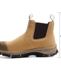 Mens 6 Inch Steel Toe Slip On Work Boots Chelsea Waterproof Safety Footwear Heavy Duty with non-slip outsole