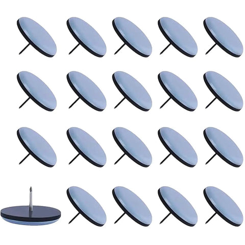 Silent Chair Leg Glides 20 Pack Reusable Floor Protection Pads nail-on design with round heads