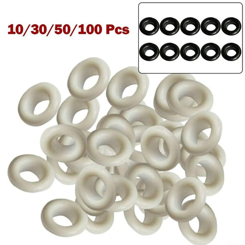 Top Notch Adjustable Plastic Eyelet Fasteners With 15 Millimeter Inner And 28 Millimeter Outer Fit Perfect For Canvas Repair And Fabric Patching In A Hella Strong 50 Piece Kit, white plastic eyelets.