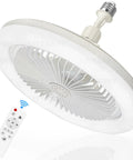 Screw In Ceiling Fan Light With Remote, Dimmable Led Bulb And Wireless Mini Breeze Maker, white and round design with remote control.
