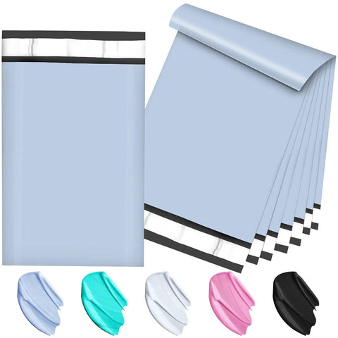 Light Blue 6x9 Poly Mailers 120 Pack Self Adhesive Waterproof Tear Proof Shipping Bags With Gray Inner Lining