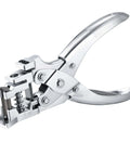 3 In 1 Badge Slot Hole Punch, Beefy Heavy Duty Card Cutter For PVC Plastic showing metal handheld tool with spring mechanism.