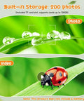 Cool 2-In-1 Kids Microscope And Telescope With 1000X Digital Zoom, HD Portable Science Toy For Ages 4-12, Learn Plants Insects And Birds, Educational Birthday Gift, Yellow built-in storage 200 photos, photo and video view of dew and ladybug