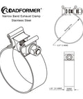 3 Inch Exhaust Clamp Narrow Band Stainless Steel Slip Fit Connector for 3 Inch OD to 3 Inch ID Exhaust Pipes