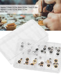 Go To Watch Crown Kit Set With 24 Pieces In 5.3mm 6mm And 7mm Sizes, Gold Silver And Copper Finishes, organized in storage case