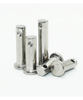 Flat Head Clevis Pin Shaft With Hole Kit Dowel Pins M3 To M20 Locating Pins For Woodworking And Metalworking 304 Stainless Steel 55mm Long 10pcs M5 55mm Set For DIYers And Pros, showing stainless steel pins with flat heads and holes.