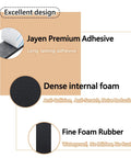 Diagram showing features of 10 Pack Trash Can Protector Pads For Wall And Furniture Protection, including adhesive and foam layers.