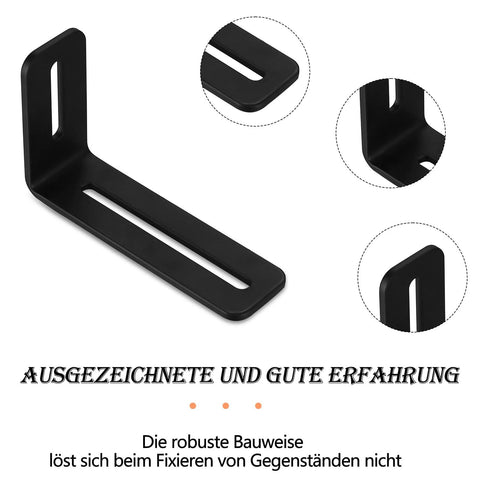 6 Pcs Adjustable Slotted L Brackets Black Right Angle Corner Braces With Two Slot Holes For Wood Furniture And PC Case