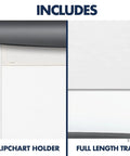 Melamine Presentation Easel With Whiteboard And Flipchart, 3 By 2 Feet, Gray Frame, flipchart holder and full length tray