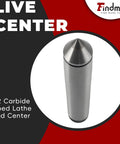 MT2 Carbide Tipped Dead Center 60 Degree Lathe Center for Precision Machining, 3.875 Inch Long