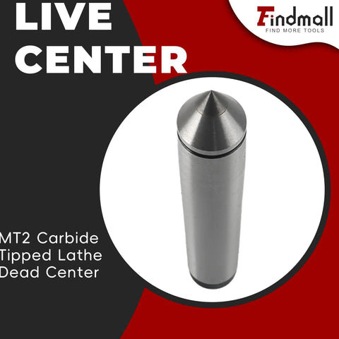 MT2 Carbide Tipped Dead Center 60 Degree Lathe Center for Precision Machining, 3.875 Inch Long