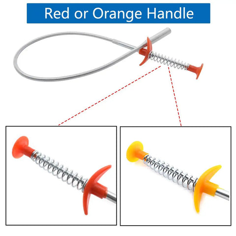 2 Pack Flexible Drain Dredge Hook Cleaner Gripper Grabber For Kitchen Bathroom Toilet Tub Clog Remover Retractable Claw Retriever 24 Inch And 64 Inch Lengths