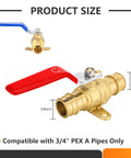Two Pack Three Quarter Inch PEX A Expansion Ball Valve With Drop Ear Brass Shut Off For PEX A Pipes Red And Blue ASTM F1960