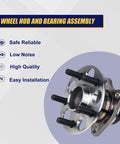Rear Wheel Bearing And Hub Assembly 512505 For Toyota Prius 2010 To 2015 And Prius Plug In 2012 To 2015 5 Lug With ABS