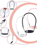 3 Pack Water Bottle Handle Straps Set in Pink White Black, Soft Silicone Sling Carriers shown in various angles