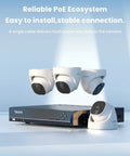 4K Security Camera System With 4 Turret PoE Cameras And 8 Channel NVR 2TB HDD For 24 7 Recording, Person And Vehicle Detection