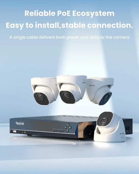 4K Security Camera System With 4 Turret PoE Cameras And 8 Channel NVR 2TB HDD For 24 7 Recording, Person And Vehicle Detection