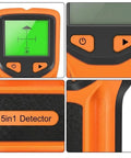 5-in-1 Stud Finder Wall Scanner with LCD Display for Wood Metal AC Wire Detection Deep Scan up to 2.36 Inch(Orange) display controls