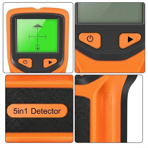 5-in-1 Stud Finder Wall Scanner with LCD Display for Wood Metal AC Wire Detection Deep Scan up to 2.36 Inch(Orange) display controls