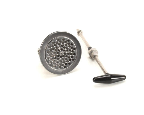 Genuine Oem Rear Outlet Drain Ball Valve For Commercial Dishwashers Heavy Duty Stainless Steel Replacement Parts 26985 with perforated design.