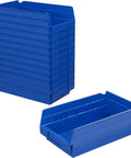 Rugged Heavy Duty Plastic Shelf Bins For Garage And Home Organization Durable Storage Bins For Closet And Drawer 12 By 6.5 By 4 Inches Blue 12 Pack