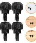 100 Pack Black Carbon Steel Thumb Screws For PC Cases With Anti Loosening Design, black knurled fasteners displayed.