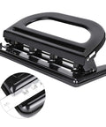 Heavy Duty 4 Hole Paper Punch With Built In Ruler For Up To 30 Sheets Adjustable Manual Hole Puncher Iron Construction