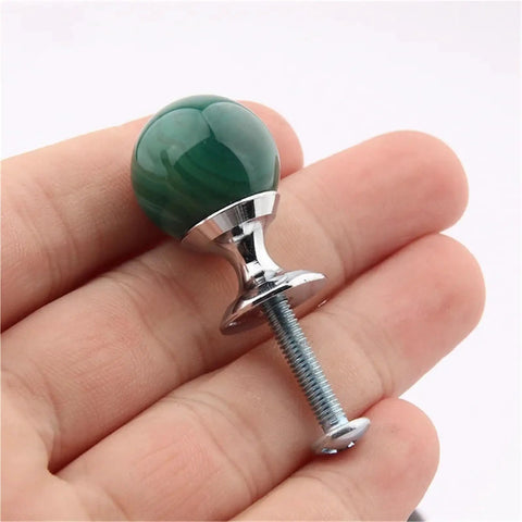 Slick Crystal Sphere Drawer Knobs Plus Heavy Duty Cabinet Grips For Smooth Operation Kitchen Cabinets And Closet Pulls Top Shelf Nifty Hardware Set Of Two, green crystal ball handle in hand.
