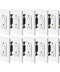 GFCI 15 Amp Weather Resistant Outlet Receptacle With LED Indicator Decorative Wall Plates Screws Included ETL Certified White Finish