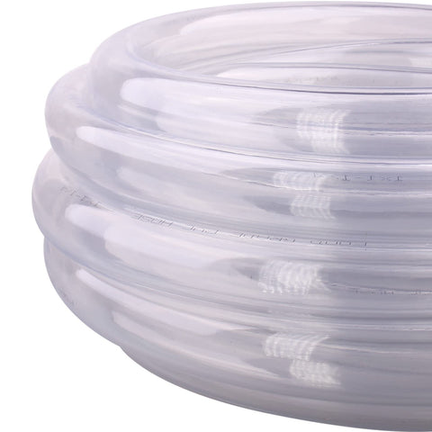 Clear PVC Tubing 1 Inch ID And 1 1/4 Inch OD 25 Feet Flexible Vinyl Hose For Food Grade Liquids And Semi Solids Your Go To Barbed Fittings Compatible For General Industrial Use coiled