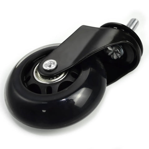 Single caster from 6 Pack 2.5 Inch Heavy Duty Swivel Caster Wheels For Creepers And Service Carts, 360 Degree No Noise Rolling, durable design