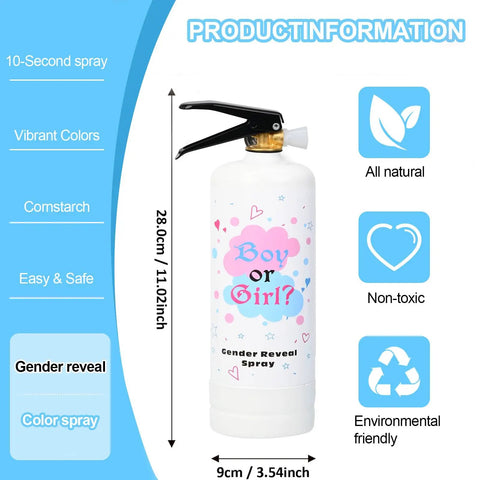 Epic Giant Fire Extinguisher Gender Reveal Spray 2 Pack Extra Long Reach Biodegradable Corn Starch Powder For Ultimate Boy Or Girl Surprise Party Bash