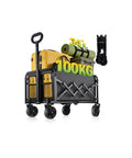 Heavy Duty Collapsible Wagon Cart For All Terrain Use With 100Kg Load Capacity Portable Folding Utility Wagon in use with camping gear
