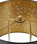 Inside view of Easy Install Adjustable Lamp Harp Kit showing gold finish with star pattern lampshade and mounting components.