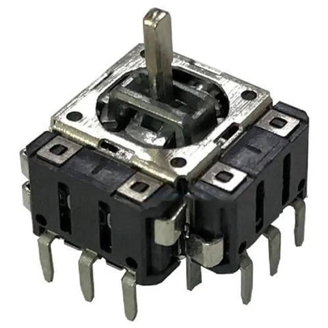 Close-up of Five Pack Dope Small Joystick With Switch Potentiometer B10K FJ06KS for DIY arcade machines and game console projects.