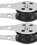 Two Pack 25mm Stainless Steel Bearing Wheel Pulley For Marine Rope Towing Kayak And Sailing Heavy Duty Rust Resistant 304 SS.