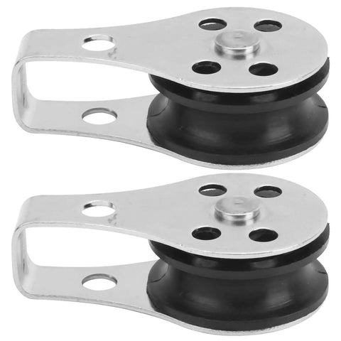 Two Pack 25mm Stainless Steel Bearing Wheel Pulley For Marine Rope Towing Kayak And Sailing Heavy Duty Rust Resistant 304 SS.