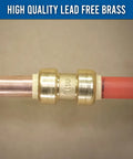 Plug And Play Three Quarter Inch To Three Quarter Inch Push Fit Straight Brass Couplings No Sweat Leak Proof Plumbing Connector Tool Free Pipe Joiner Get It Done Fast Pack Of Twenty Pieces installed on copper and PEX tubing